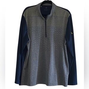 Adidas Gray and Blue Half-Zip Pullover EUC XL